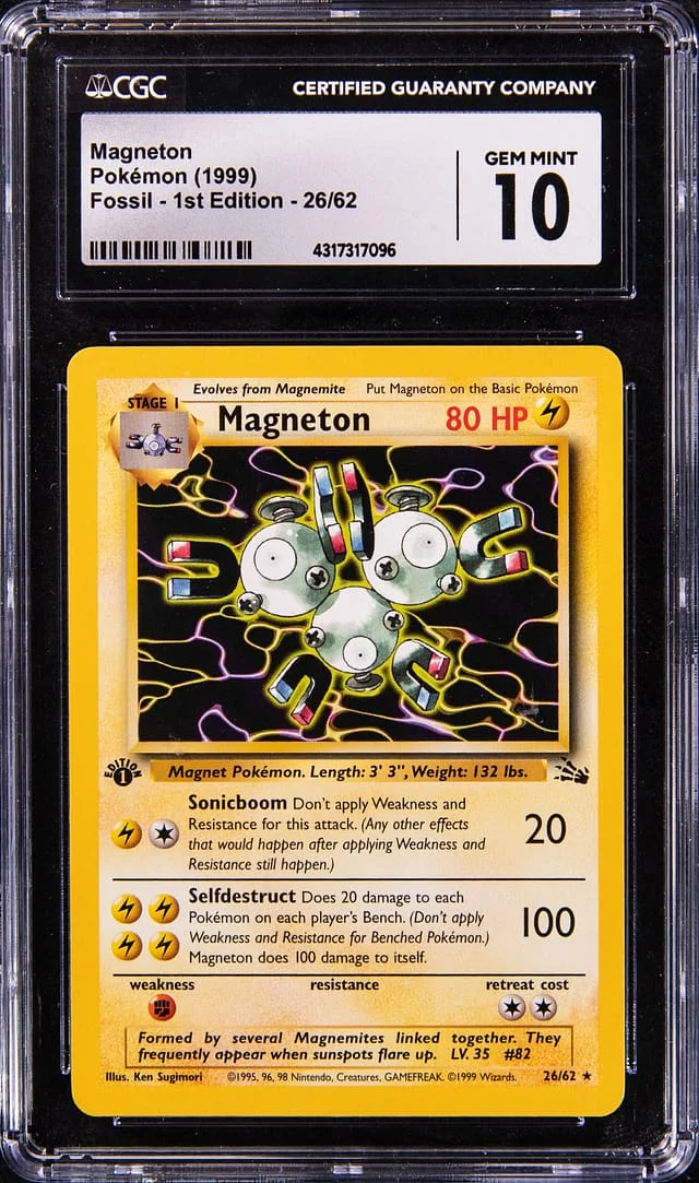 1999 Pokemon Fossil 1st Edition Magneton #26 card image