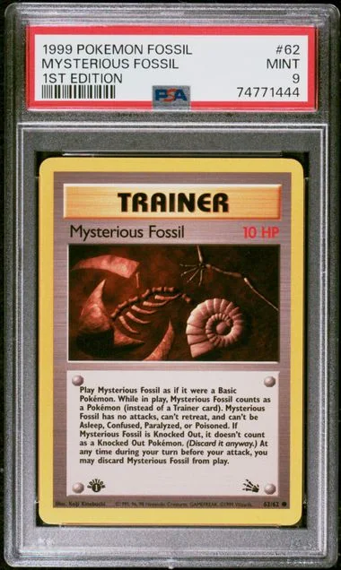 1999 Pokemon Fossil 1st Edition Mysterious Fossil #62 card image
