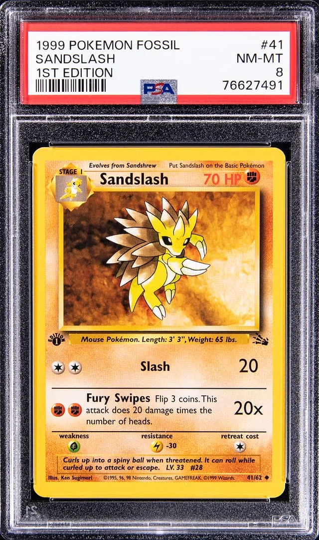 1999 Pokemon Fossil 1st Edition Sandslash #41 card image