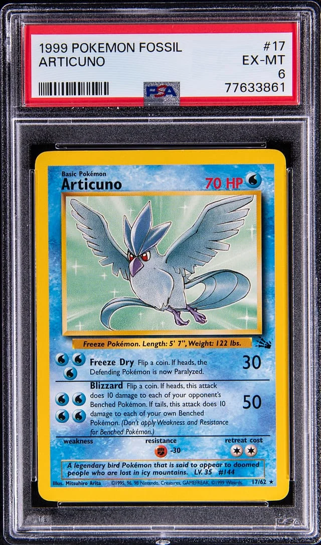 1999 Pokemon Fossil Articuno #17 card image