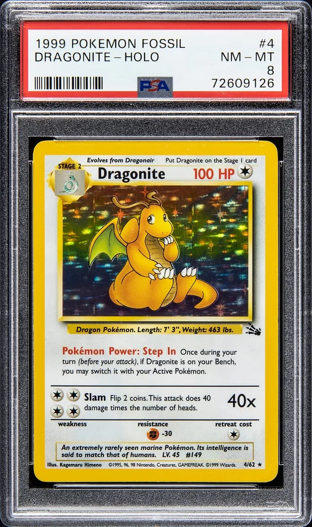 1999 Pokemon Fossil Dragonite Dragonite - Holo #4 card image