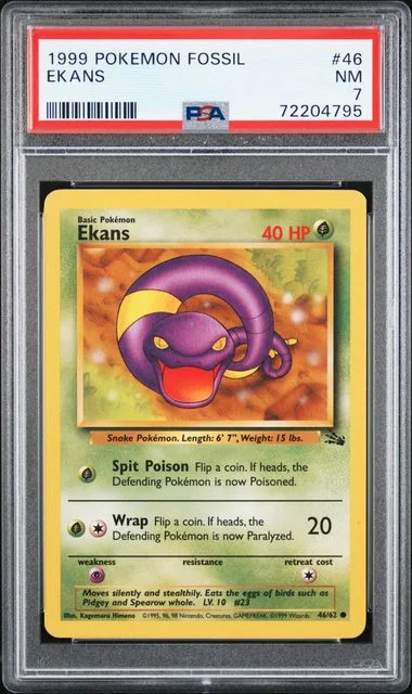 1999 Pokemon Fossil Ekans #46 card image