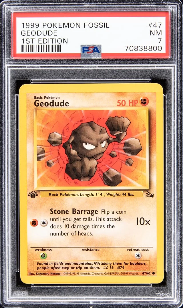 1999 Pokemon Fossil First Edition Geodude #47 card image