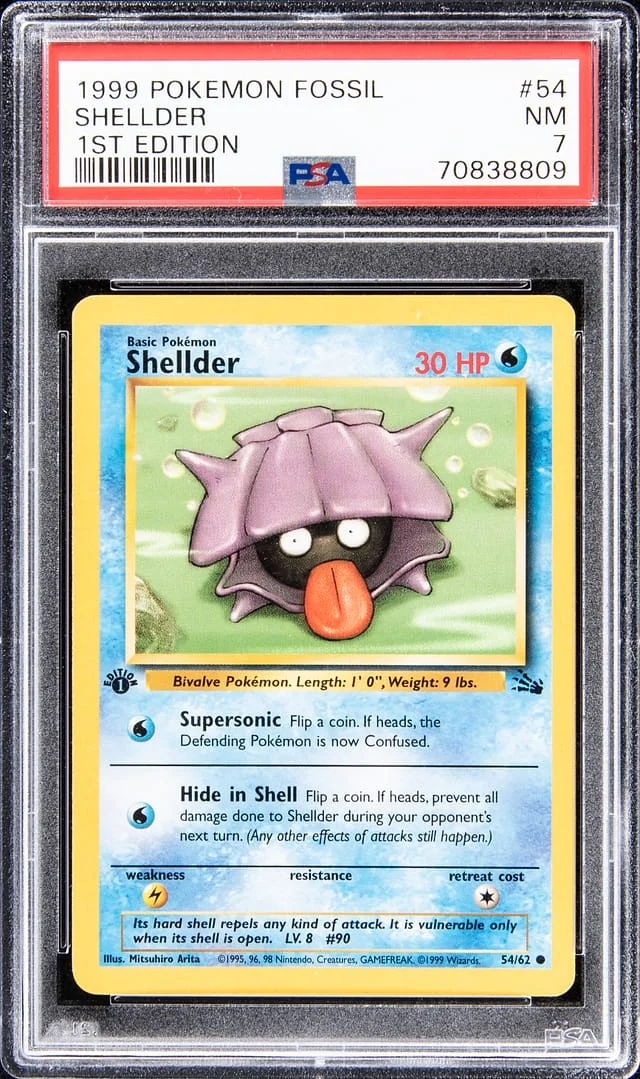 1999 Pokemon Fossil First Edition Shellder #54 card image
