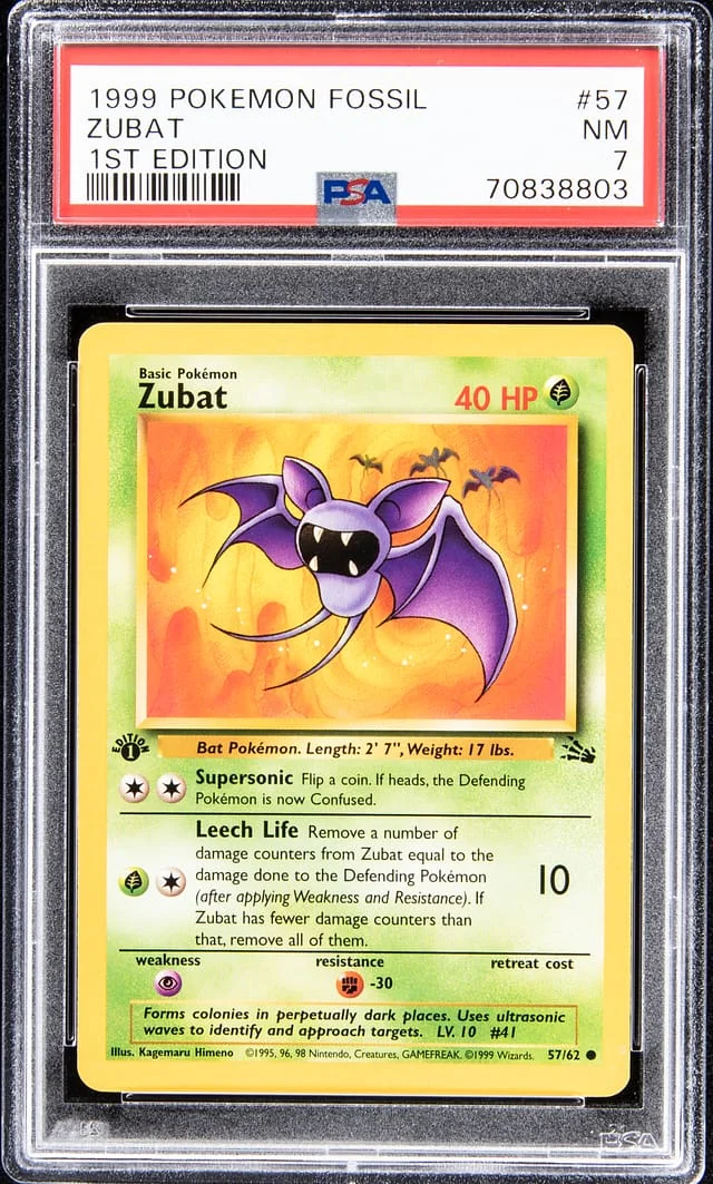1999 Pokemon Fossil First Edition Zubat #57 card image