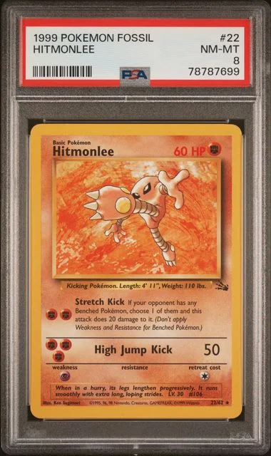 1999 Pokemon Fossil Hitmonlee #22 card image