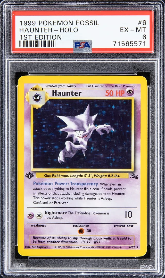 1999 Pokemon Fossil Holo - 1st Edition Haunter #6 card image