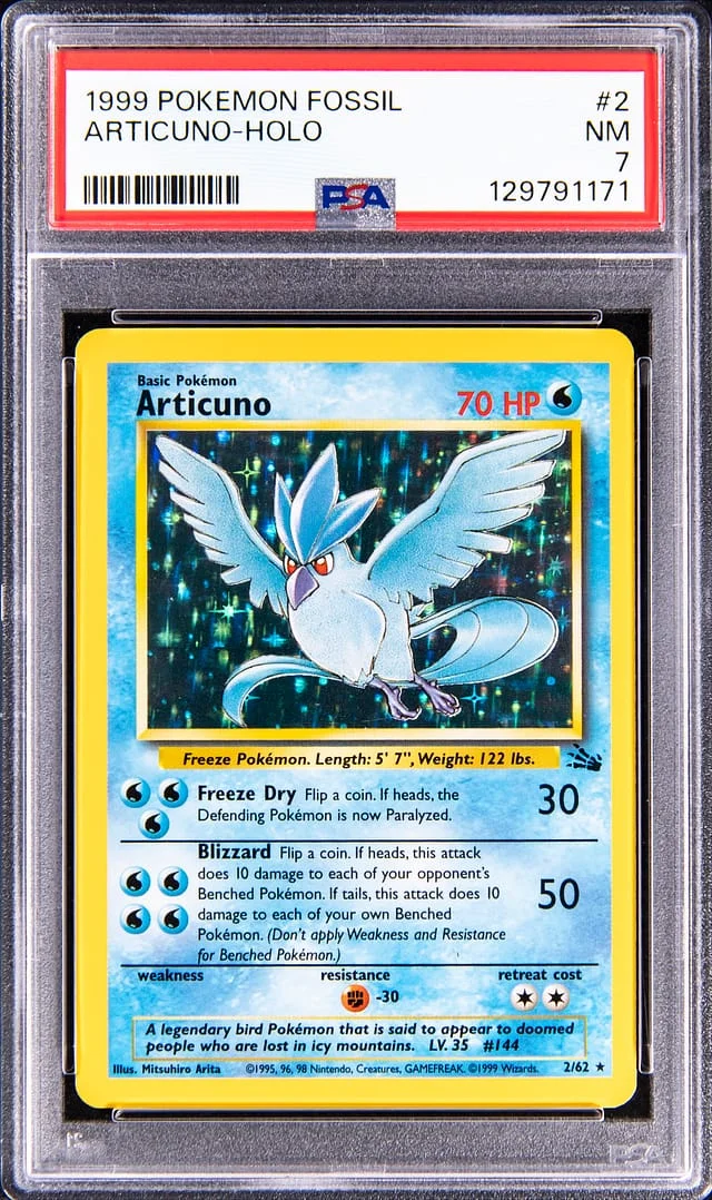 1999 Pokemon Fossil Holo Articuno #2 card image