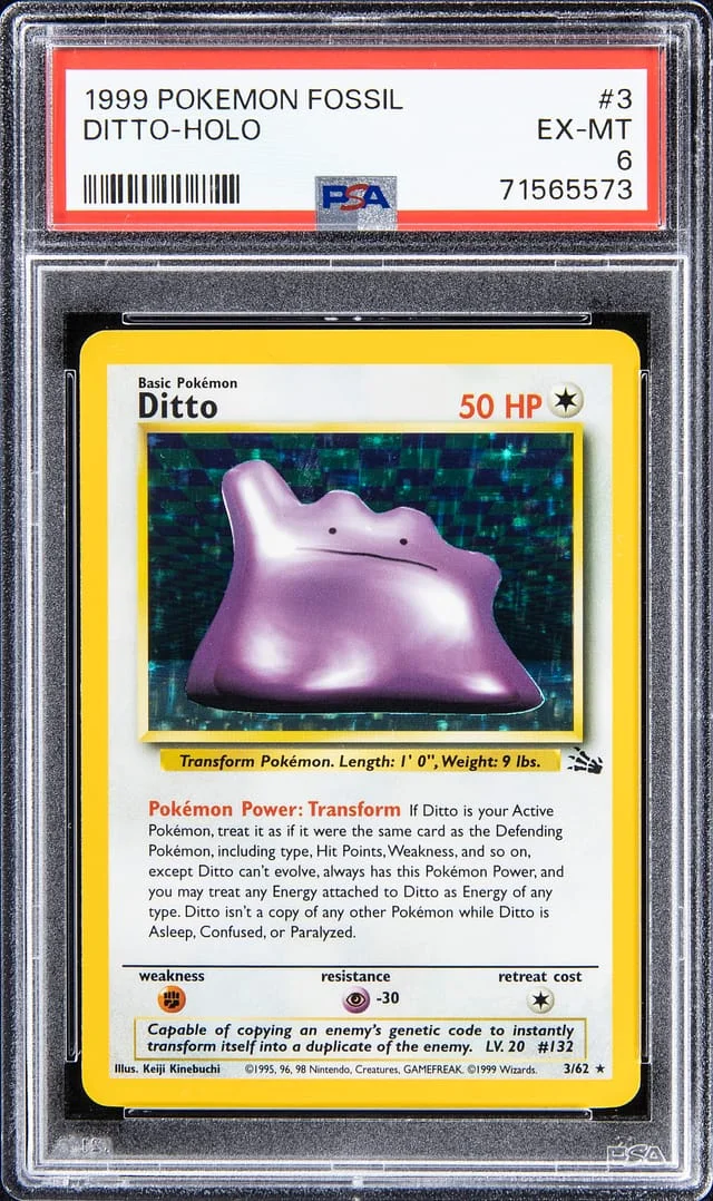 1999 Pokemon Fossil Holo Ditto #3 card image