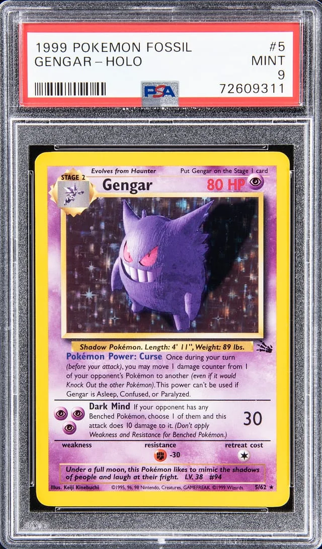 1999 Pokemon Fossil Holo Gengar #5 card image