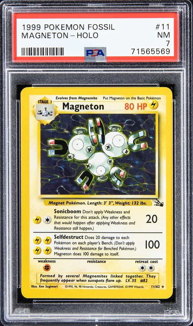 1999 Pokemon Fossil Holo Magneton #11 card image