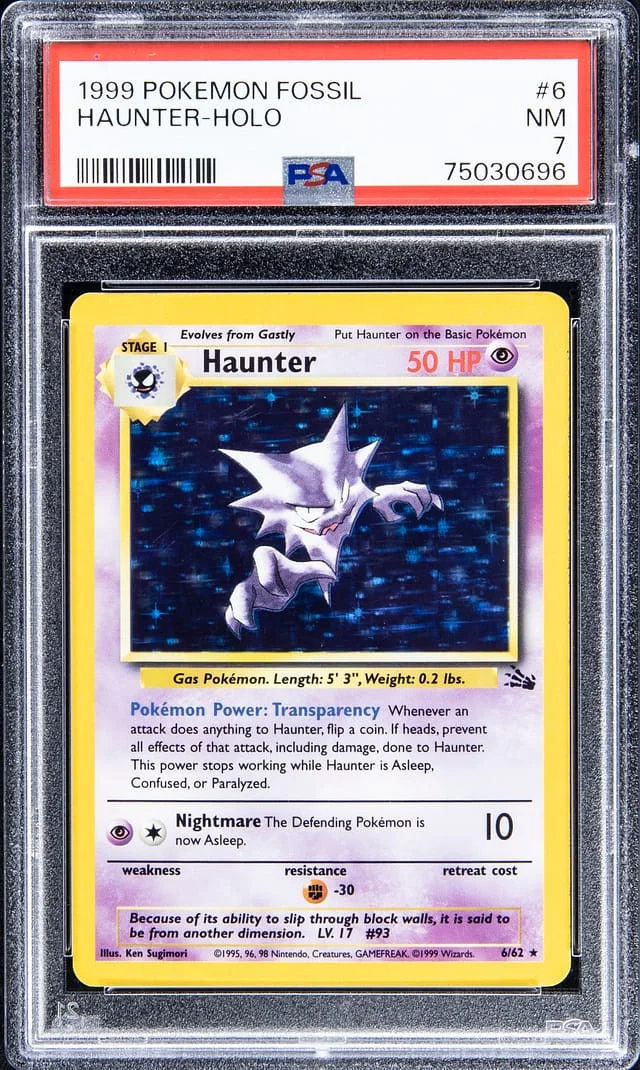 1999 Pokemon Fossil Holofoil Haunter #6 card image