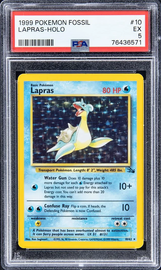 1999 Pokemon Fossil Holofoil Lapras #10 card image