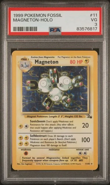 1999 Pokemon Fossil Holofoil Magneton #11 card image