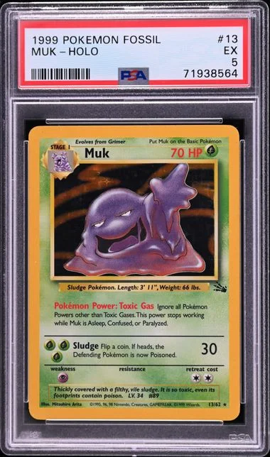 1999 Pokemon Fossil Holofoil Muk #13 card image