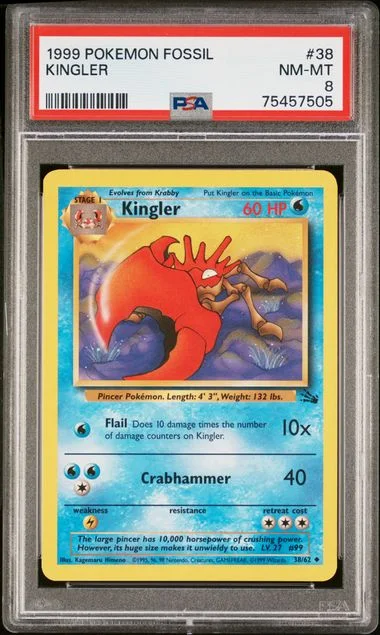 1999 Pokemon Fossil Kingler #38 card image