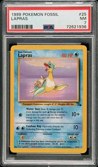 1999 Pokemon Fossil Lapras #25 card image