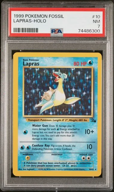 1999 Pokemon Fossil Lapras-Holo #10 card image