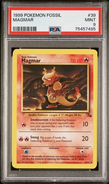1999 Pokemon Fossil Magmar #39 card image