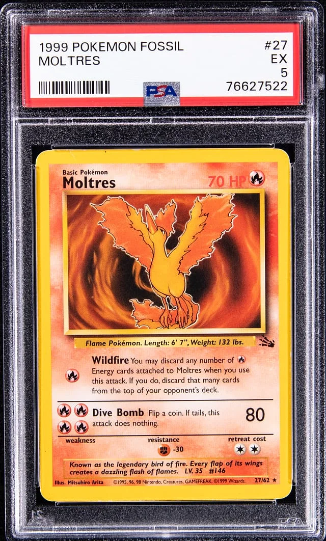 1999 Pokemon Fossil Moltres #55 card image