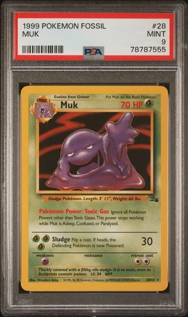 1999 Pokemon Fossil Muk #28 card image