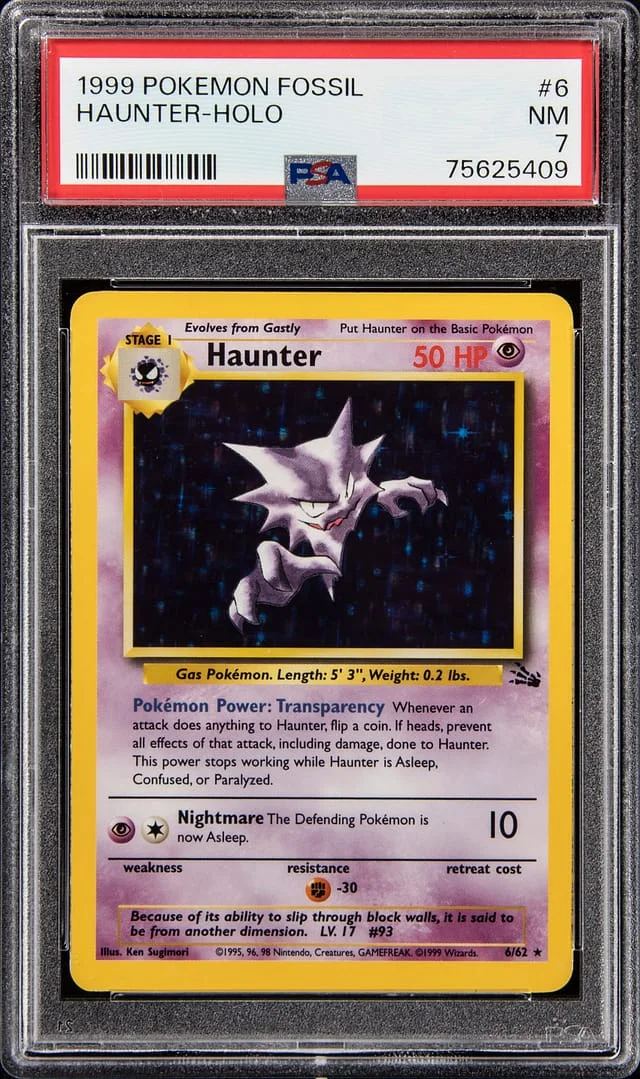 1999 Pokemon Fossil Rare Holofoil Haunter #6 card image