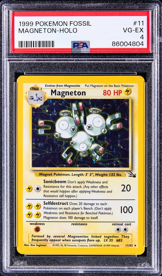 1999 Pokemon Fossil Rare Holofoil Magneton #11 card image