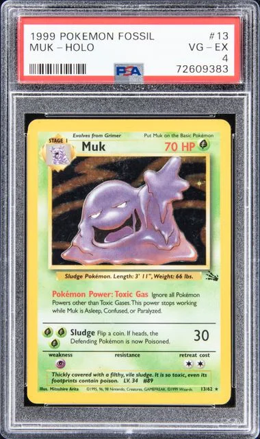1999 Pokemon Fossil Rare Holofoil Muk #13 card image