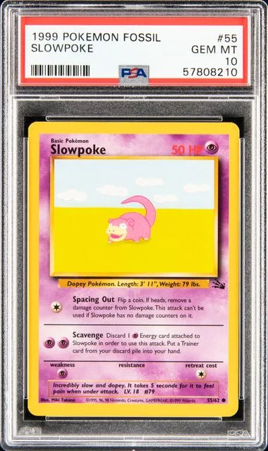 1999 Pokemon Fossil Slowpoke #55 card image