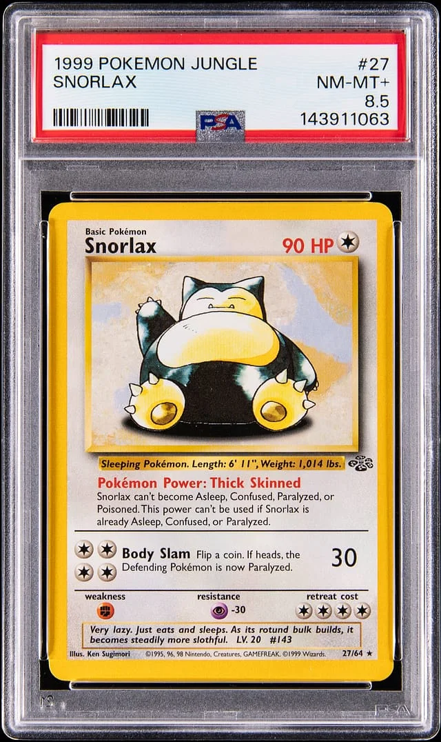 1999 Pokemon Fossil Snorlax #27 card image
