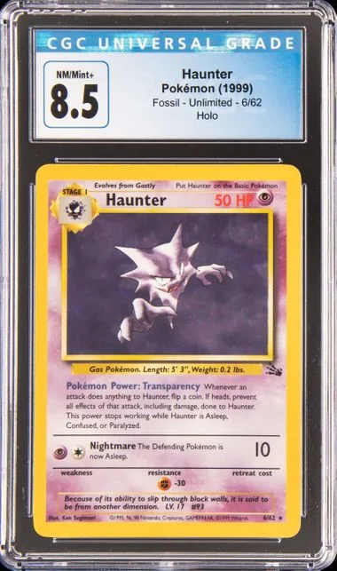 1999 Pokemon Fossil Unlimited Rare Holofoil Haunter #6 card image