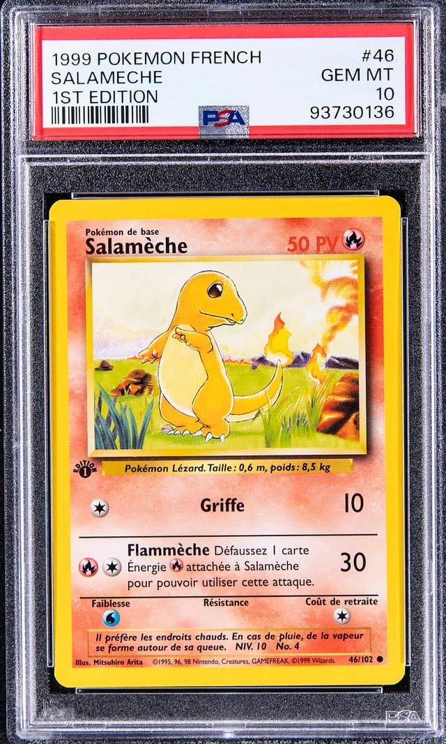 1999 Pokemon French 1st Edition Charmander (Salameche) #46 card image