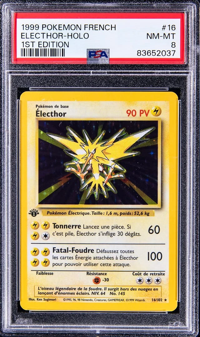 1999 Pokemon French 1st Edition Holo Electhor #16 card image