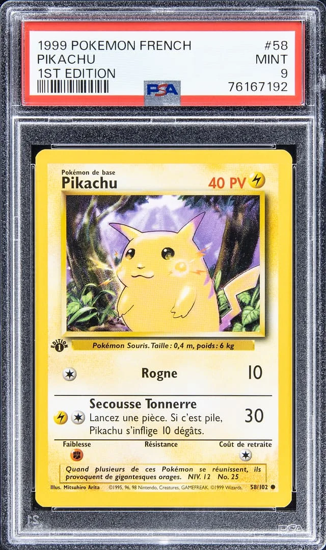 1999 Pokemon French 1st Edition Pikachu #58 card image