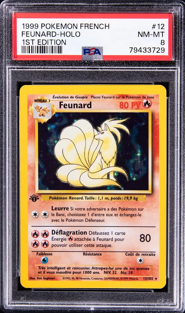 1999 Pokemon French 1st Edition Rare Holofoil Feunard #12 card image