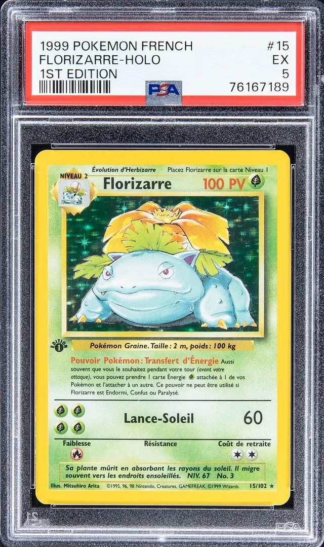 1999 Pokemon French 1st Edition Rare Holofoil Florizarre #15 card image