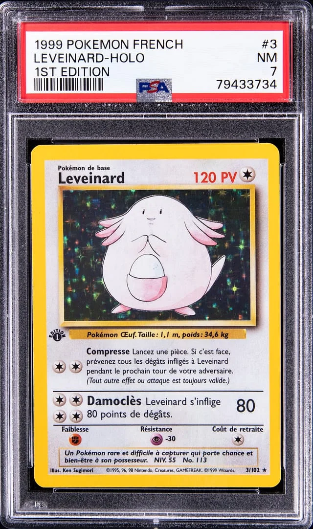 1999 Pokemon French 1st Edition Rare Holofoil Leveinard #3 card image