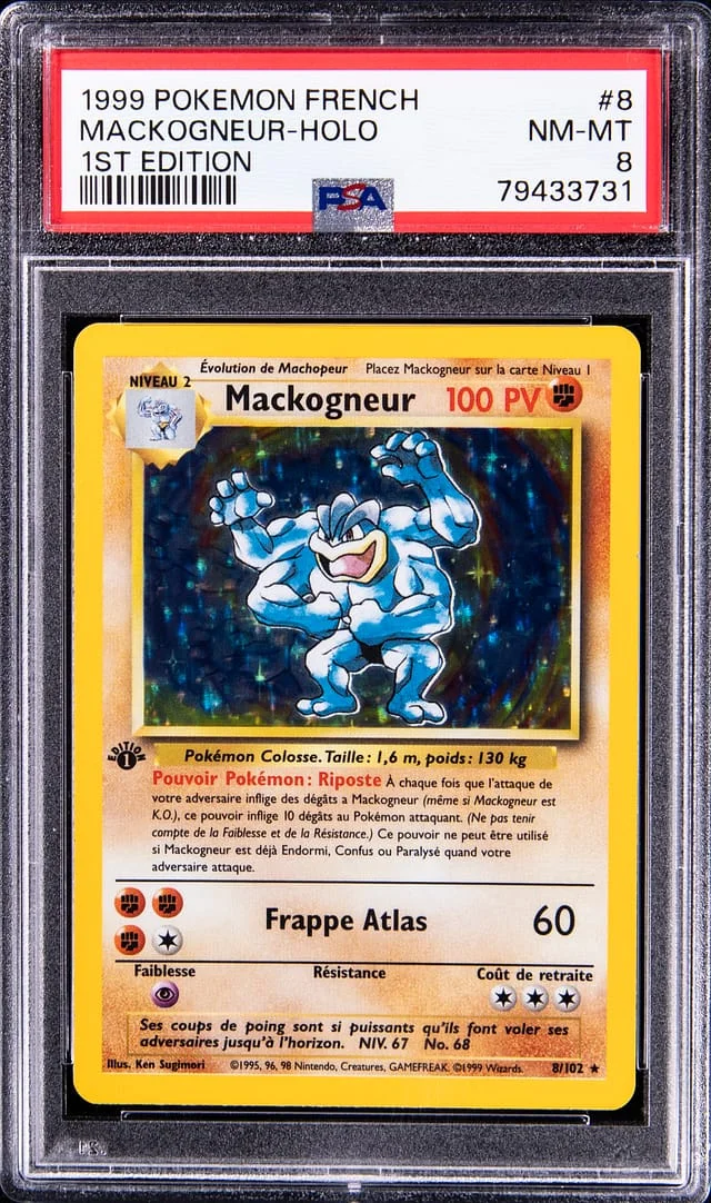 1999 Pokemon French 1st Edition Rare Holofoil Mackogneur #8 card image