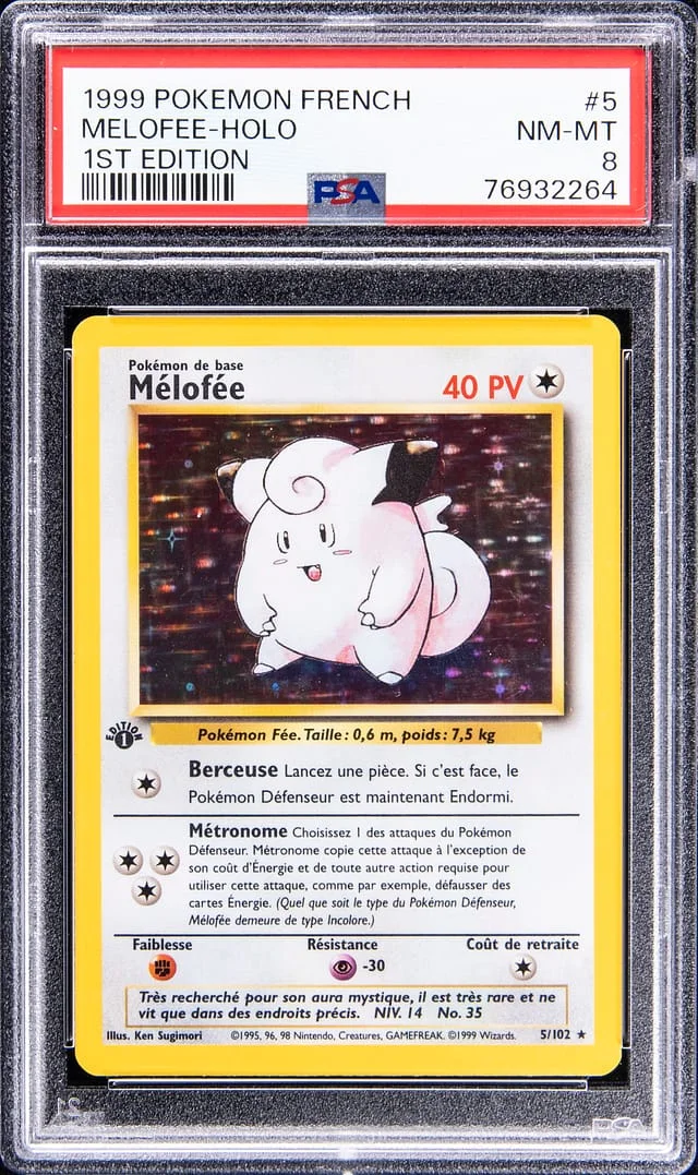 1999 Pokemon French 1st Edition Rare Holofoil Melofee #5 card image