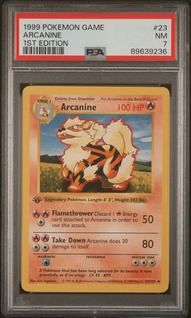 1999 Pokemon Game 1st Edition Arcanine #23 card image
