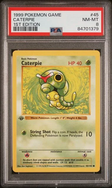 1999 Pokemon Game 1st Edition Caterpie #45 card image