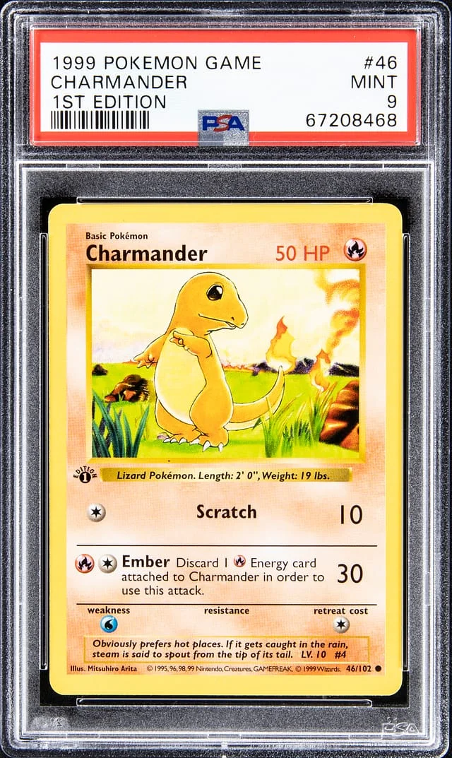 1999 Pokemon Game 1st Edition Charmander #46 card image
