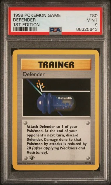 1999 Pokemon Game 1st Edition Defender #80 card image