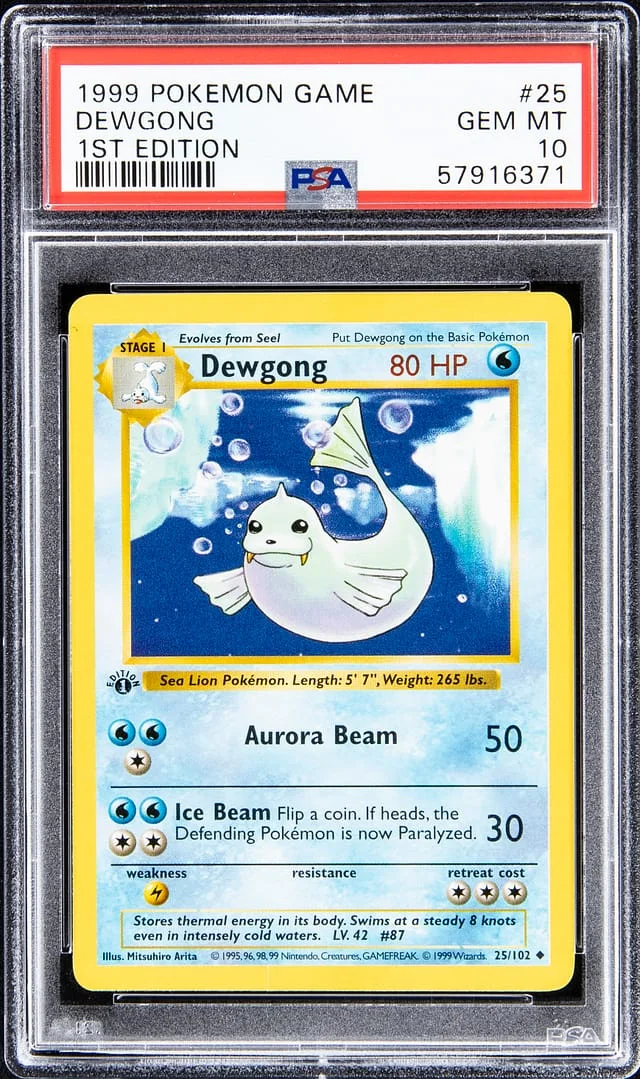 1999 Pokemon Game 1st Edition Dewgong #25 card image