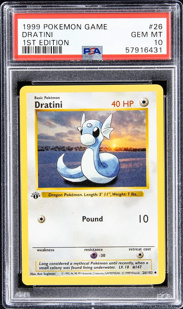 1999 Pokemon Game 1st Edition Dratini #26 card image