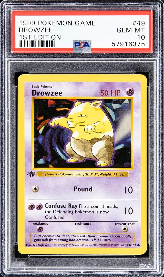 1999 Pokemon Game 1st Edition Drowzee #49 card image