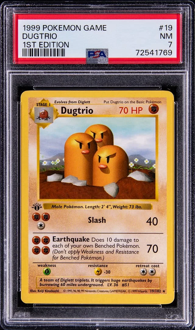 1999 Pokemon Game 1st Edition Dugtrio #19 card image