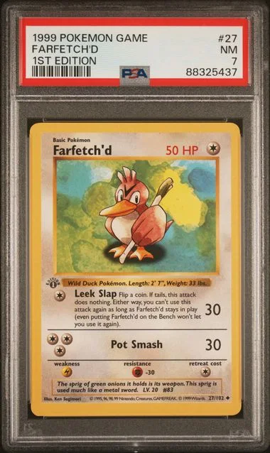 1999 Pokemon Game 1st Edition Farfetch'D #27 card image