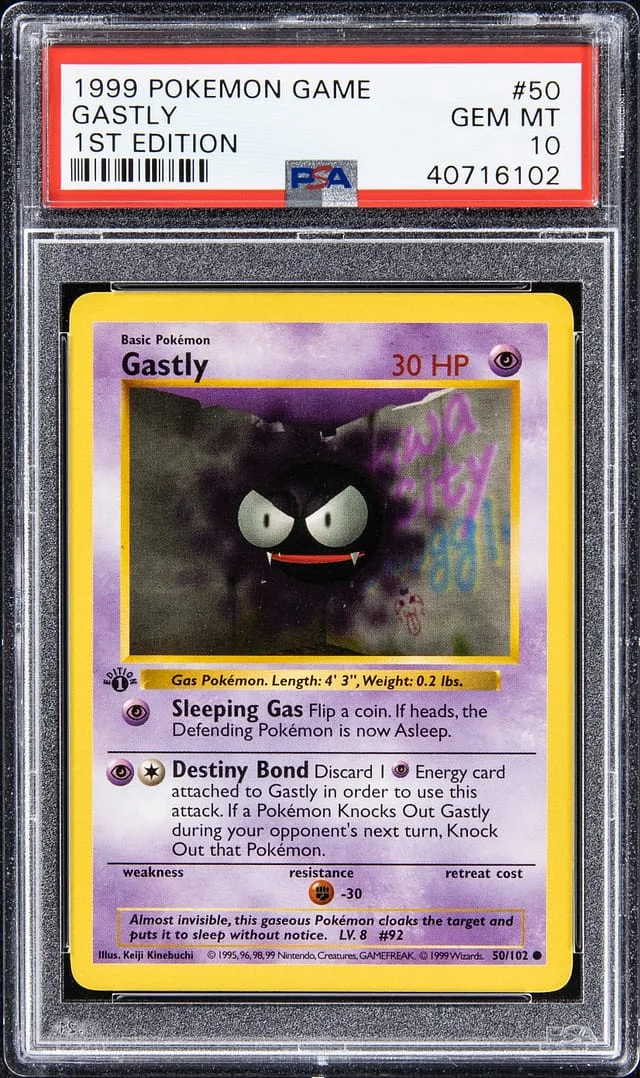 1999 Pokemon Game 1st Edition Gastly #50 card image