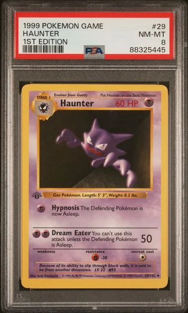 1999 Pokemon Game 1st Edition Haunter #29 card image